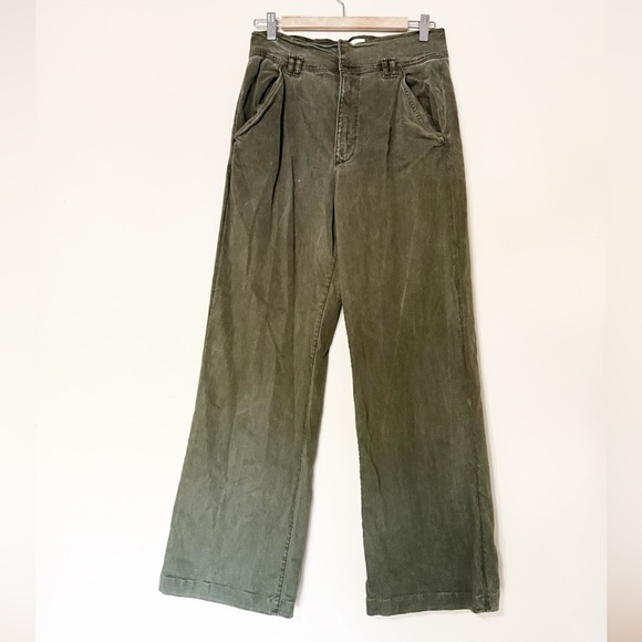 Frame Cinched High Rise Wide Leg Pants Military Green Size 29 - Picture 1 of 12